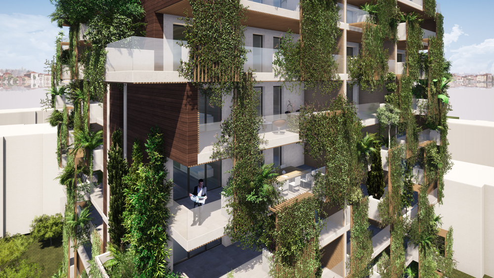 Arboris, projet de logements, vue des balcons, Architonic - Jean-Pascal Clément Architecte