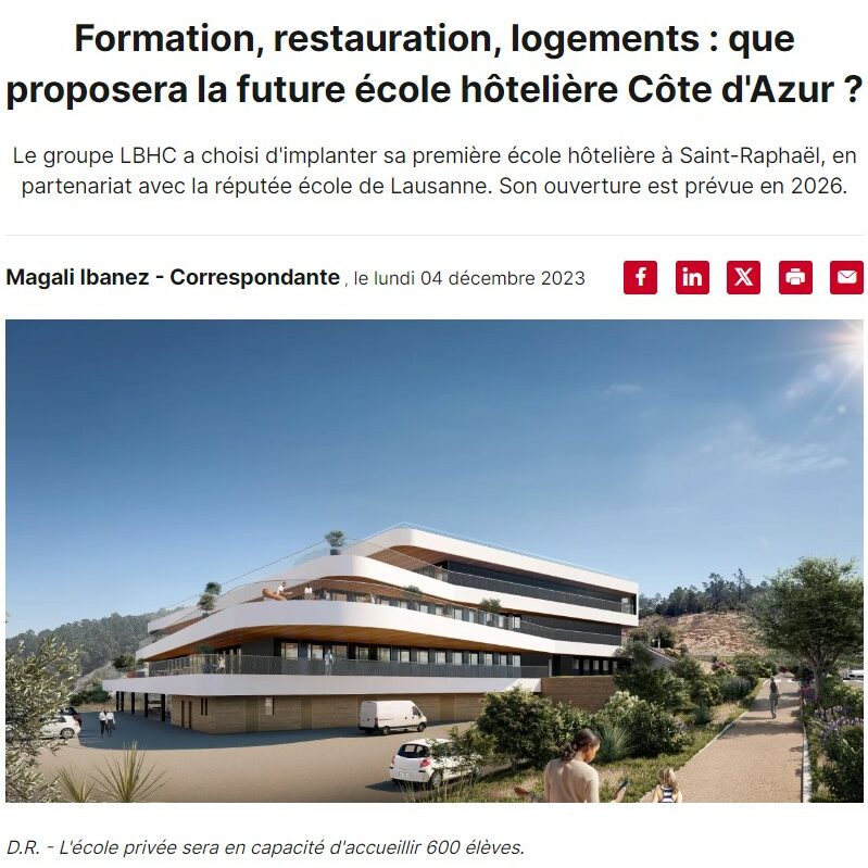 Article Ecole Hôtelière Lausanne